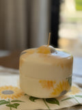 Handmade Pressed Flower Pillar Soy Candle
